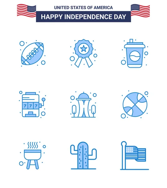 Creative Usa Icons Moderne Unabhängigkeitszeichen Und Juli Symbole Von Wahrzeichen — Stockvektor