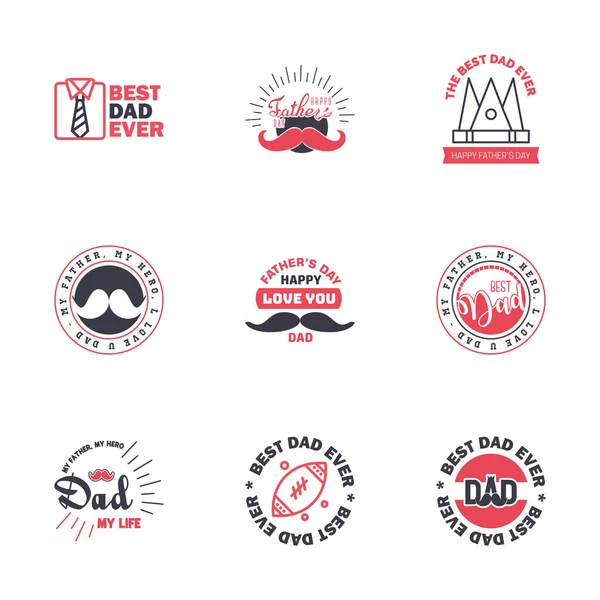 Love You Papa Card Design Happy Fathers Day Typography Collection — Stockový vektor