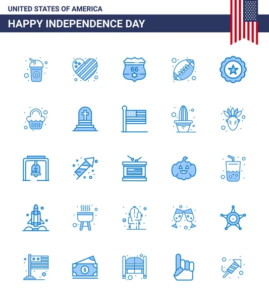 Happy Independence Day Usa Förpackning Med Kreativa Blues Dryck Amerikansk — Stock vektor