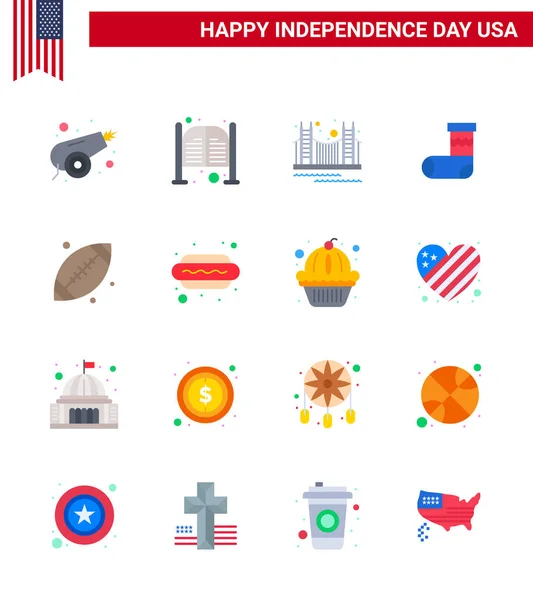 Iconos Creativos Los Signos Modernos Independencia Julio Símbolos Festividad Celebración — Vector de stock