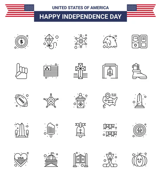 이루어진 미국의 Bird Editable Usa Day Vector Design Elements — 스톡 벡터