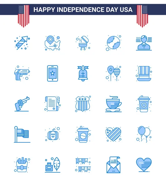 Creative Usa Icons Modern Independence Signs 4Th July Symbole American — Stockvektor