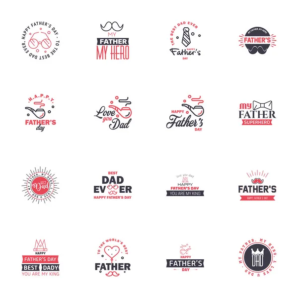 Love You Papa Card Design Happy Fathers Day Typography Collection — Vector de stock