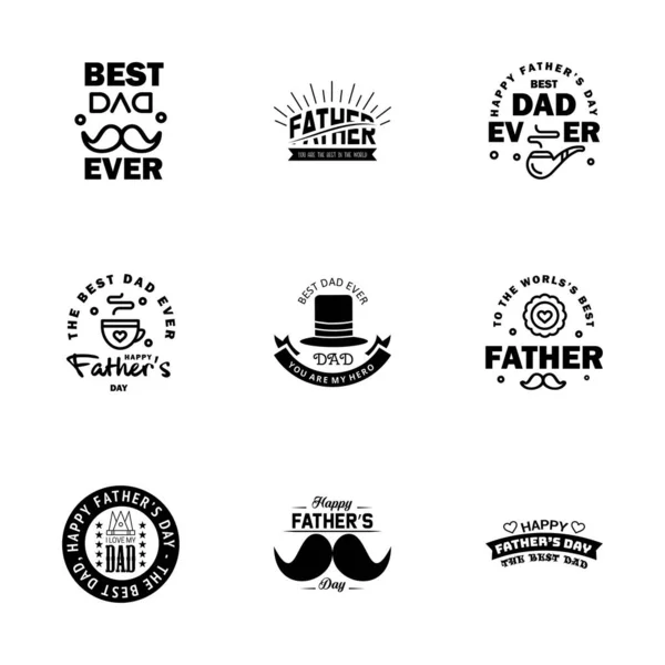 Feliz Día Los Padres Tipografía Negra Diseño Fondo Del Día — Archivo Imágenes Vectoriales