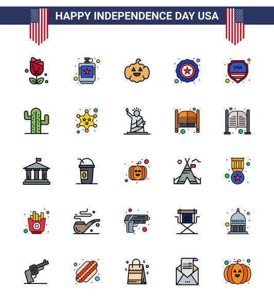 Creative Usa Icons Modern Independence Signs 4Th July Symbols Sign — 스톡 벡터