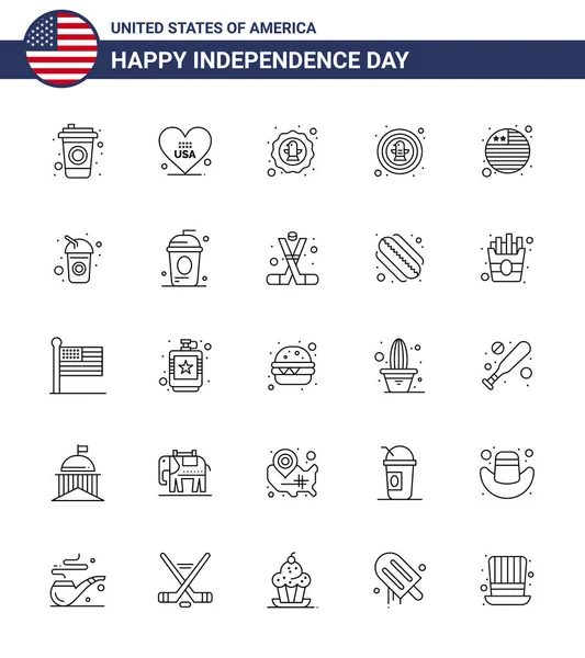 Happy Independence Day Usa Pack Creative Lines Drink Bottle Bird — Stockový vektor