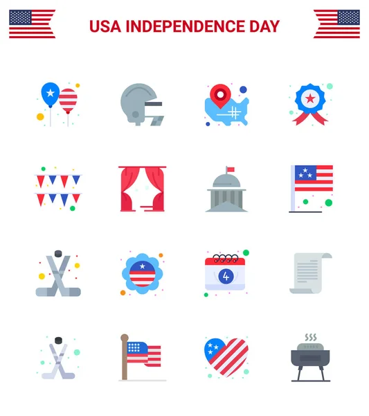 Big Pack Usa Happy Independence Day Usa Vector Flats Editable — Stock Vector