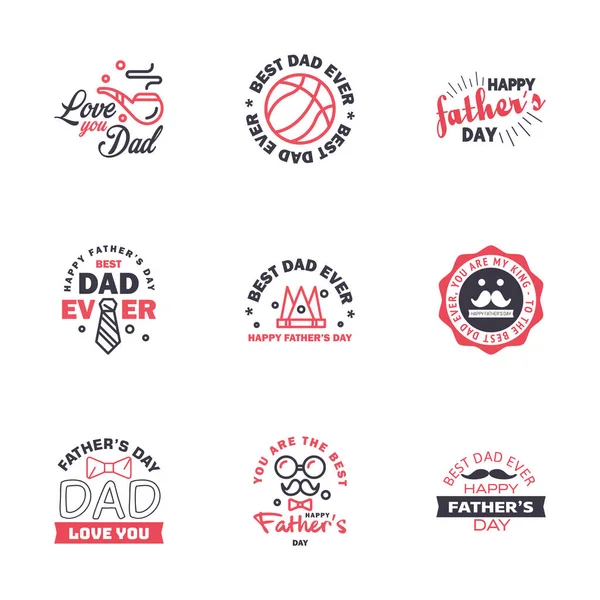 Happy Fathers Dzień Czarny Różowy Holiday Hand Lettering Podstawowe Wykonawcze — Wektor stockowy