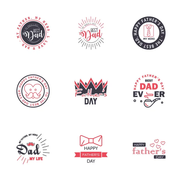 Love You Papa Card Design Happy Fathers Day Typography Collection — Stockový vektor