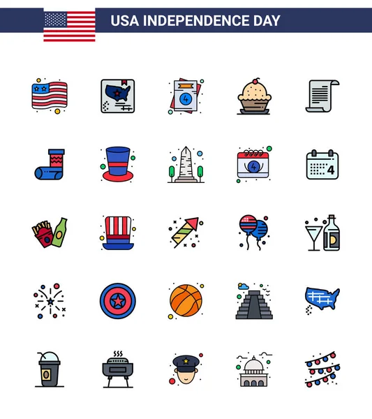 Creative Usa Icons Modern Independence Signs 4Th July Symbols Text — 스톡 벡터