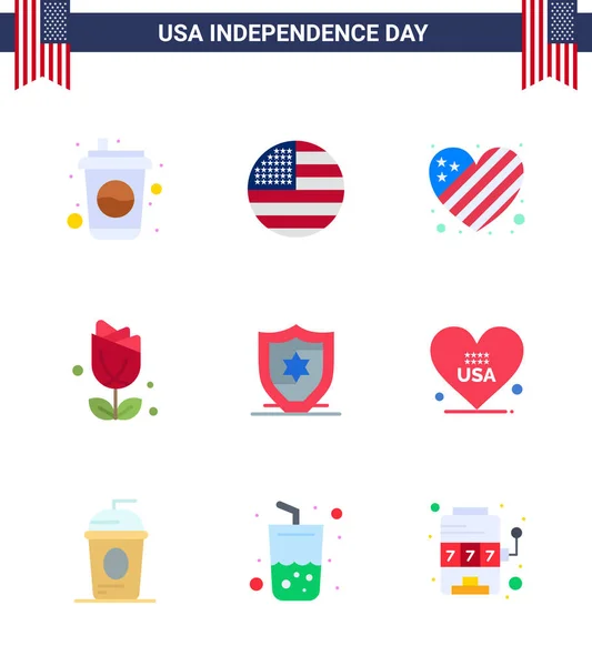 Big Pack Usa Happy Independence Day Usa Vector Flats Editable — Διανυσματικό Αρχείο