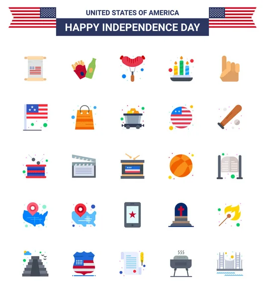 Creative Usa Icons Modern Independence Signs 4Th July Symbols Day — 스톡 벡터