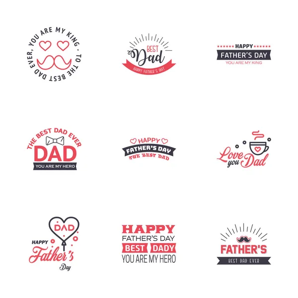 Happy Fathers Day Appreciation Vector Text Banner Fundo Preto Rosa — Vetor de Stock