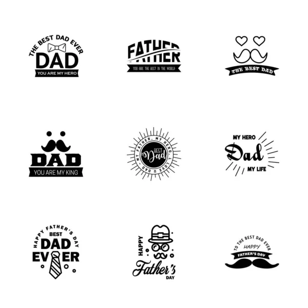 Happy Fathers Day Värdering Vektor Text Banner Svart Bakgrund För — Stock vektor