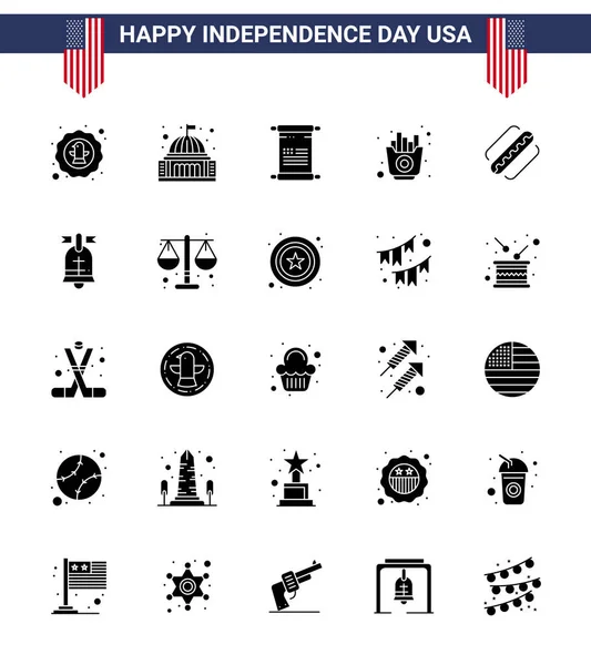 Упаковка Иконами Американского Дня Декабря Чипсов Еда Достопримечательность Пост Стол — стоковый вектор