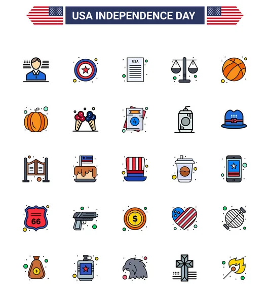 Usa Day Icons American Symbols Independence Day Signs American Football — 스톡 벡터