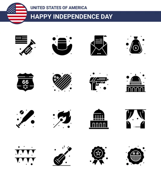 Creative Usa Icons Modern Design Signs Июля День Сша — стоковый вектор