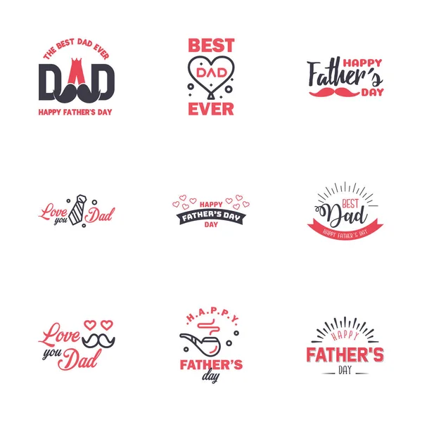 Happy Vathers Day Schwarzes Und Rosafarbenes Hand Lettering Vector Hand — Stockvektor