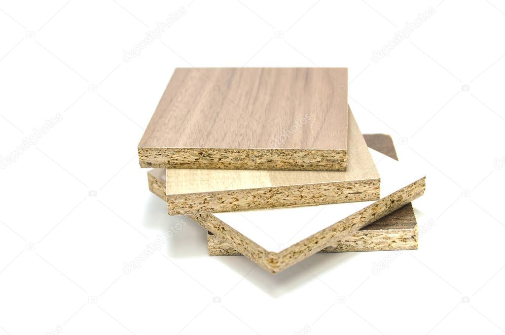 particle board on white background