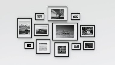 Fotoğraf çerçevesi duvar (3d render)