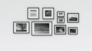 Fotoğraf çerçevesi duvar (3d render)