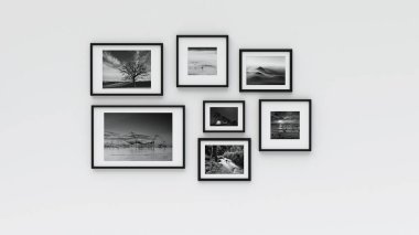 Fotoğraf çerçevesi duvar (3d render)