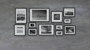 Fotoğraf çerçevesi duvar (3d render)