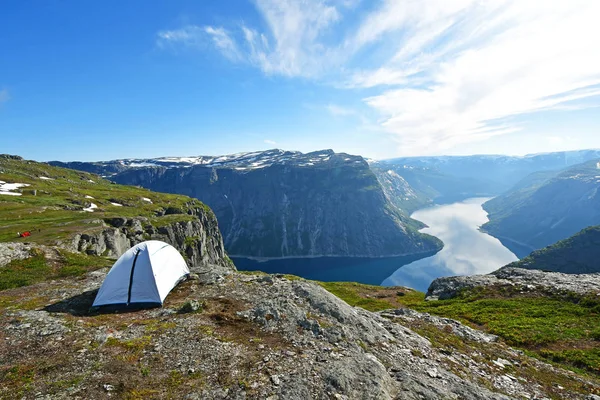Camping Trolltunga Noruega — Foto de Stock