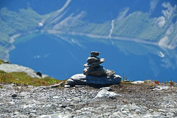 Πέτρα Στοίβα Στο Νορβηγία Χώρου Trolltunga — Φωτογραφία Αρχείου