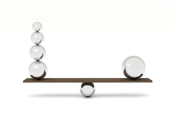 Balancing Balls Wooden Board — Stock Photo, Image