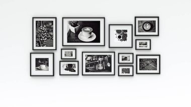 Duvar - kahve resim (3d render üzerinde fotoğraf çerçevesi)