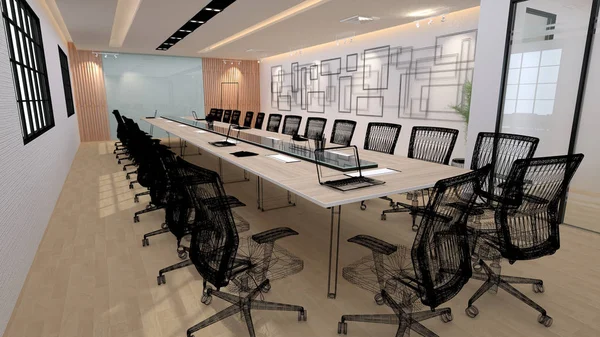 Meeting Room Sketch Concept Rendering — Stock Photo, Image