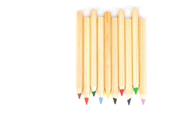 白い背景の様々 な色鉛筆のセット — ストック写真