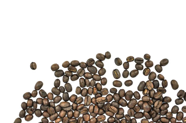 Top View Heap Coffee Beans Isolated White — Stock Photo, Image