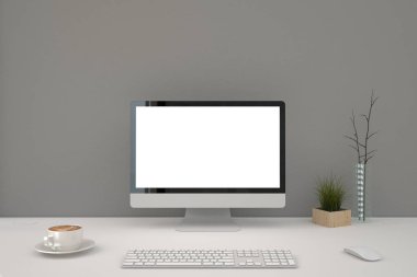 tabloda boş ekranlı bilgisayar