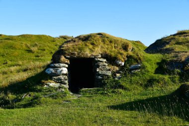Norveç çiftlikte viking köyde prehistorik