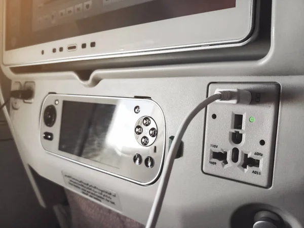 Socket Back Seat Airplane — Stock Photo, Image