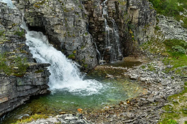 Storulfossen vattenfall på Mysusaeter Norge — Stockfoto