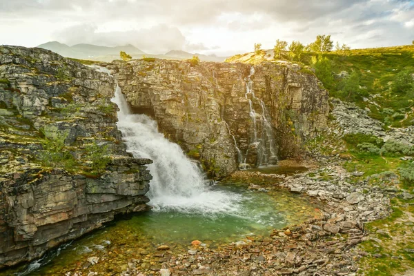 Storulfossen waterfall at Mysuseter Norway — стокове фото