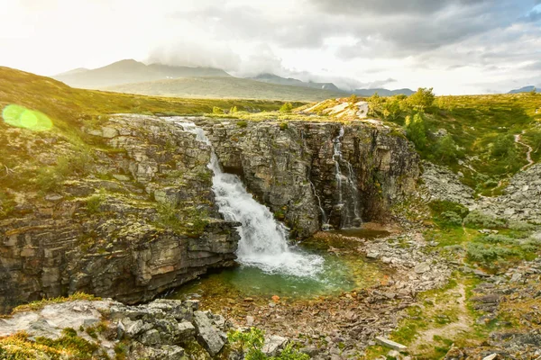 Storulfossen waterfall at Mysuseter Norway — стокове фото