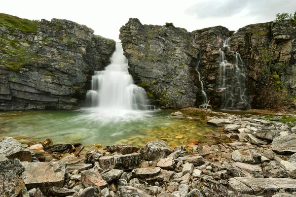 Storulfossen waterfall at Mysuseter Norway — стокове фото