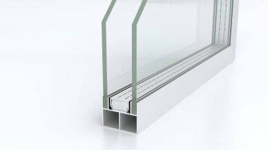alüminyum profil ve yalıtımlı cam(3d render)