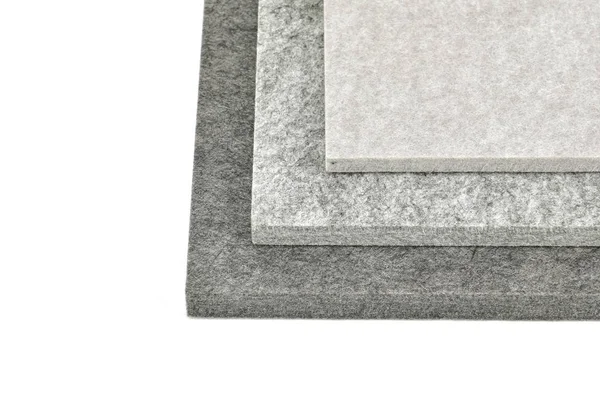 Materiais de placa acústica sobre fundo branco Imagem De Stock