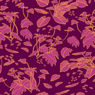 Modern egzotik orman yaprağı deseni