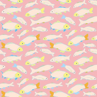 Renkli okyanus yaşam balık koi dikişsiz desen