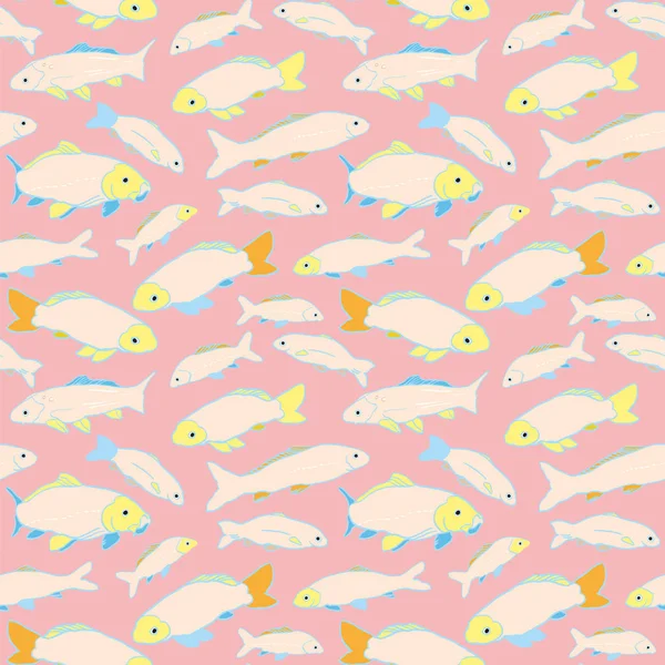 Renkli okyanus yaşam balık koi dikişsiz desen