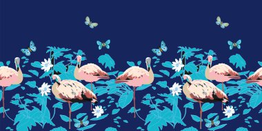 Modern yaz egzotik orman sınırı.