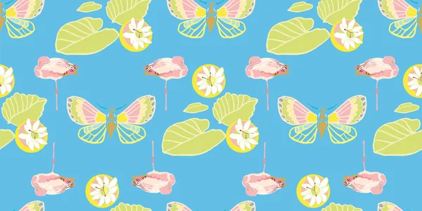 Exotische jungle Flamingo pastel patroon. — Stockvector