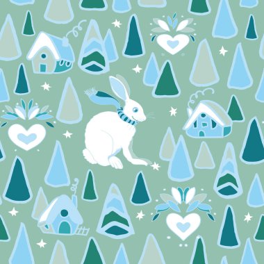 Vector konforlu kış orman deseni.