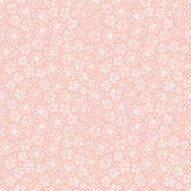 Vektör ışığı pembe el çizilmiş çiçek deseni tekrarla